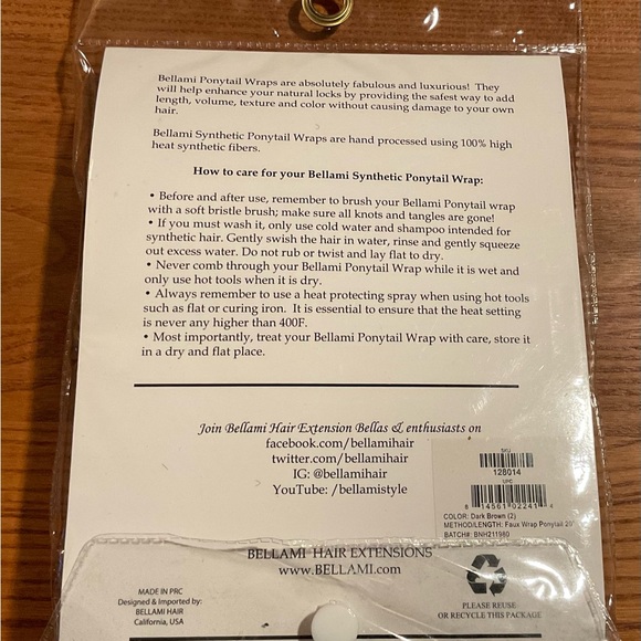 Bellami Faux Wrap Long Ponytail 160g It's a Wrap 20" Dark Brown - Picture 2 of 2